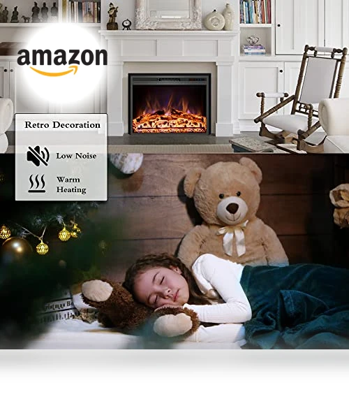 Electric Fireplace Insert with Metal Trim Kit — Tabletop Fireplaces, Kentsky