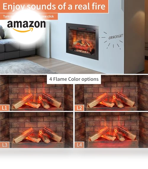 Electric Fireplace Insert with Real Fire Crackling Sound — Tabletop Fireplaces, Innoflame