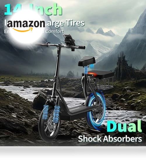 Electric Scooter with Seat — Electric Self-Balancing Scooters, MAXSHOT