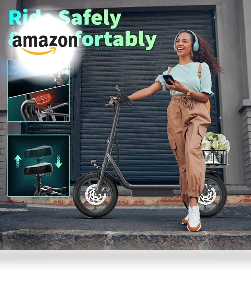 Electric Scooter with Seat — Electric Self-Balancing Scooters, MAXSHOT