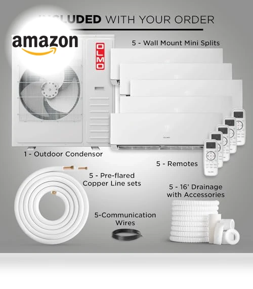 Five Zone Wall Mount Ductless Mini Split A/C and Heater — Cooling Solutions, OLMO