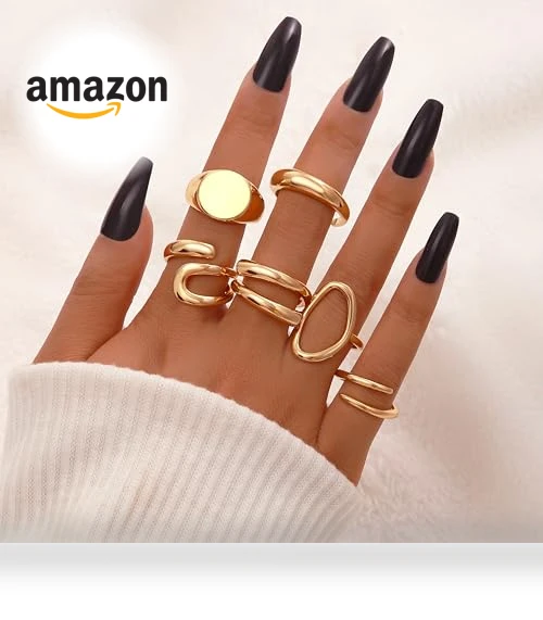 Gold Stackable Rings Set for Women — Stacking, FAXHION