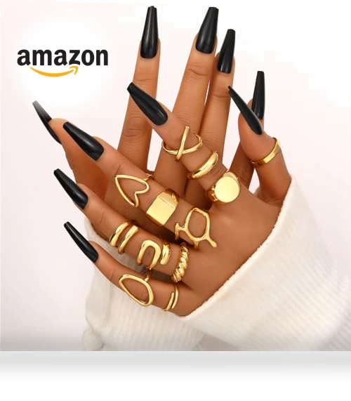 Gold Stackable Rings Set for Women — Stacking, FAXHION