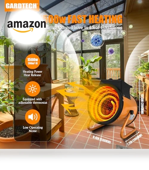 Greenhouse Heater with Digital Thermostat — Portable Heating Solutions, Gardtech