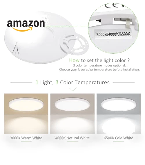 LED Flush Mount Ceiling Light — Close To Ceiling, LUMLLSAJI