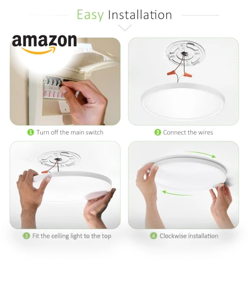 LED Flush Mount Ceiling Light — Close To Ceiling, LUMLLSAJI