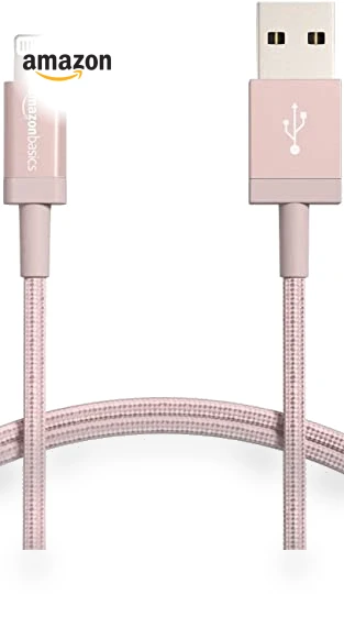 Nylon Braided USB-A to Lightning Charger Cable — Lightning, Amazon Basics