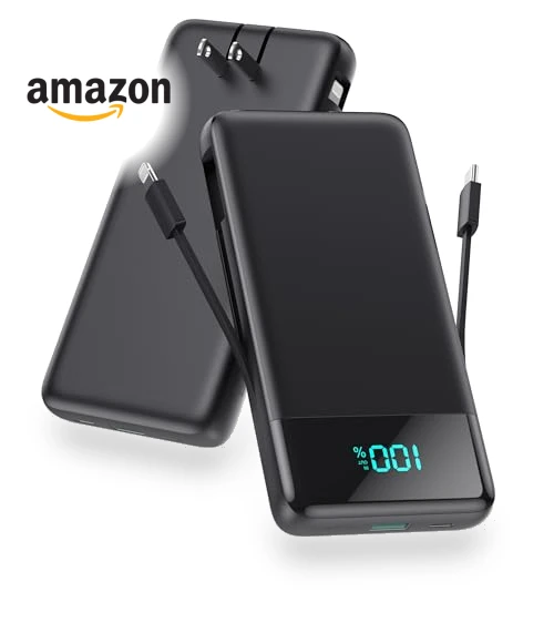 Portable Charger with Built-in Cables and Wall Plug — Charging Solutions, Dongguan Haoxun Electronic Technology Co., Ltd