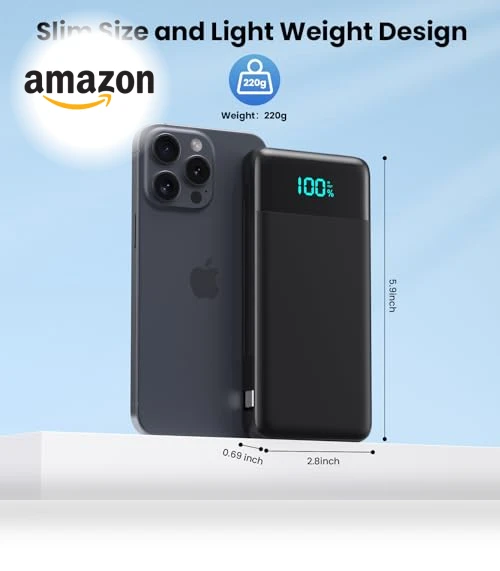 Portable Charger with Built-in Cables and Wall Plug — Charging Solutions, Dongguan Haoxun Electronic Technology Co., Ltd
