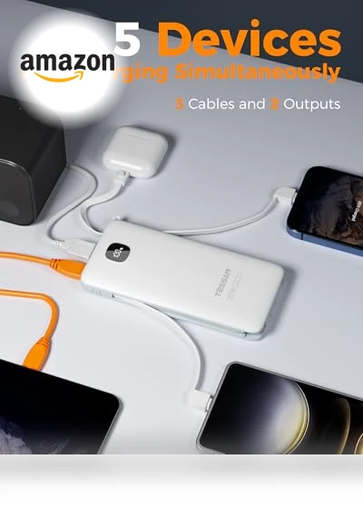 Portable Charger with Built in Cables — Chargers, TESSAN