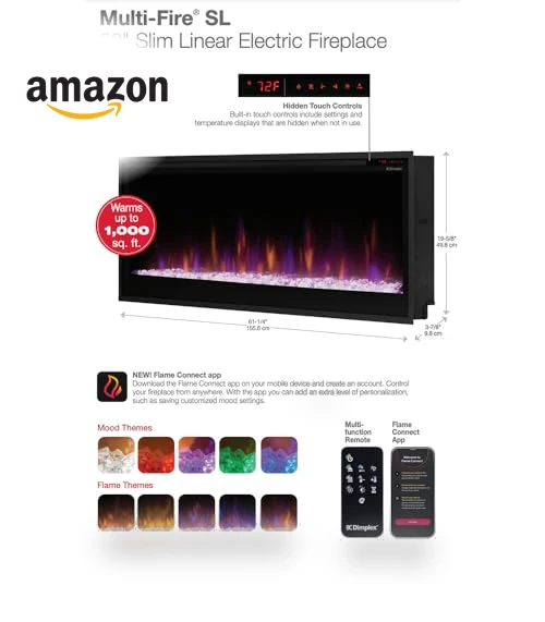 Slim Built-in Linear Electric Fireplace Heater — Electric Heating Solutions, DIMPLEX