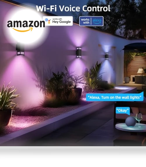Smart Outdoor Wall Lights RGB — Garden Illumination, KIZON