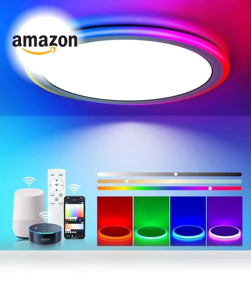 Smart RGB LED Flush Mount Ceiling Light — LED, BLNAN