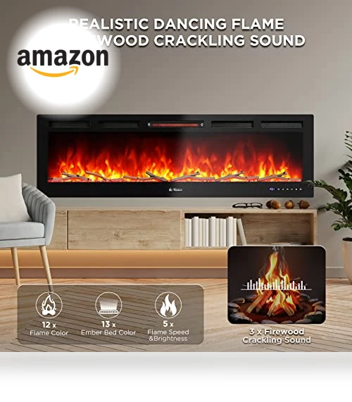 Smart WiFi Infrared Electric Fireplace — Electric Heating Solutions, TURBRO