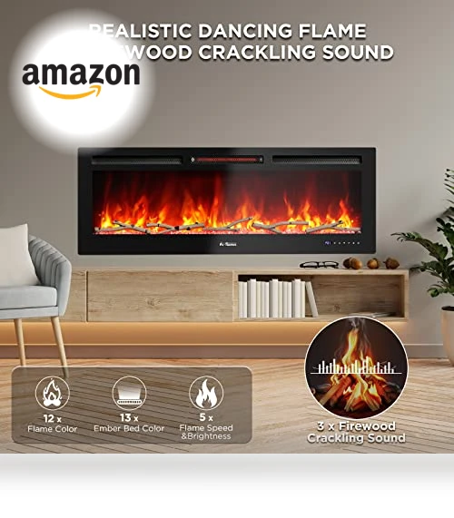 Smart WiFi Infrared Electric Fireplace — Electric Heating Solutions, TURBRO