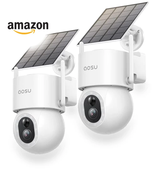 Solar Security Cameras Wireless Outdoor — Motion Sensors, AOSU