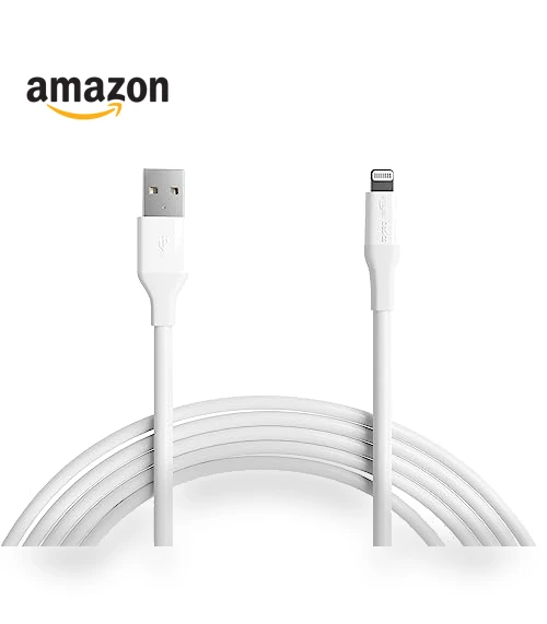 USB-A to Lightning Charger Cable — Lightning, Amazon Basics