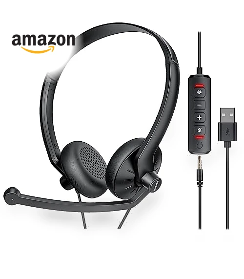 USB Headset with Microphone for PC Laptop — Headsets, FEABASK