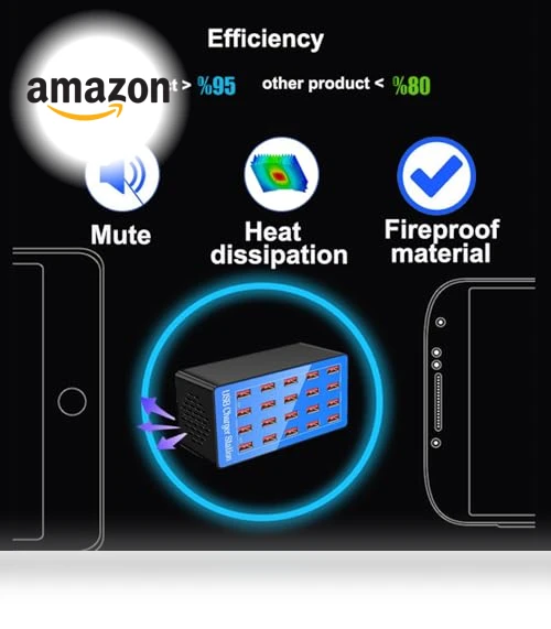 20-Port 100W/20A Multi-USB Charger Station — Chargers & Adapters, MaxLax