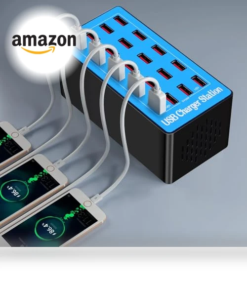 20-Port 100W/20A Multi-USB Charger Station — Chargers & Adapters, MaxLax