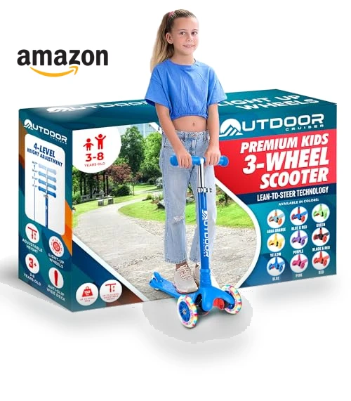 3-Wheel Kids Scooter with Lean-to-Steer Technology — Balance Bikes, OutdoorCruiser