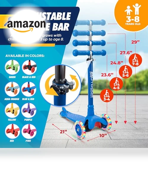 3-Wheel Kids Scooter with Lean-to-Steer Technology — Balance Bikes, OutdoorCruiser