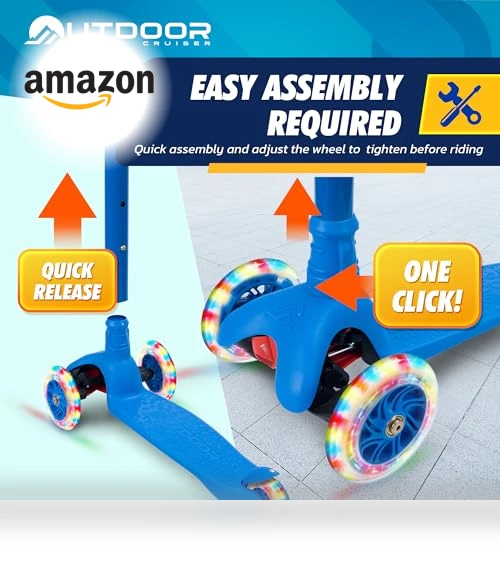 3-Wheel Kids Scooter with Lean-to-Steer Technology — Balance Bikes, OutdoorCruiser