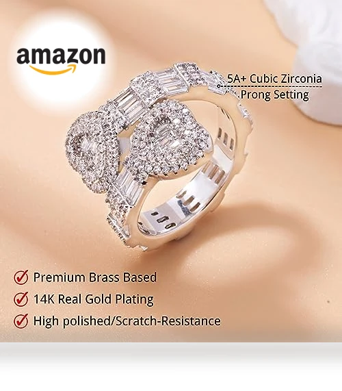 Adjustable Heart Ring with Baguette CZ — Girls' Rings, LuluMel