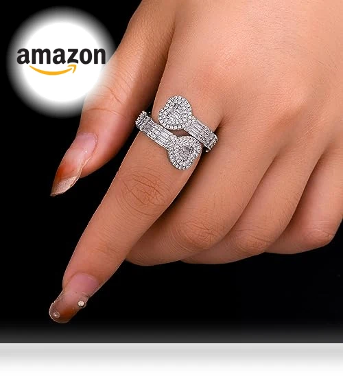 Adjustable Heart Ring with Baguette CZ — Girls' Rings, LuluMel