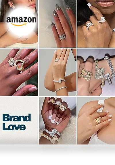 Adjustable Heart Ring with Baguette CZ — Girls' Rings, LuluMel