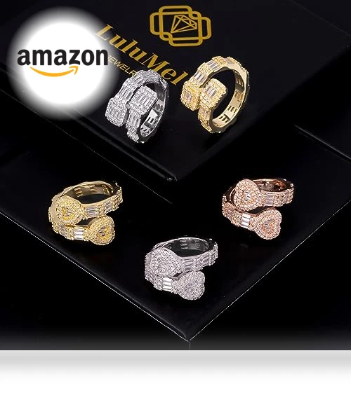 Adjustable Heart Ring with Baguette CZ — Girls' Rings, LuluMel