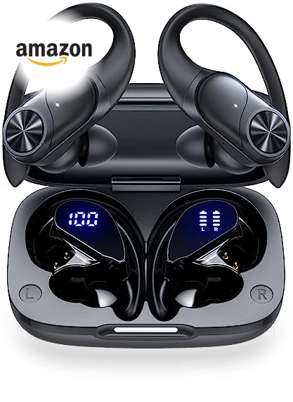 Bluetooth Headphones Wireless Earbuds with Digital Display — In-Ear Headphones, PocBuds
