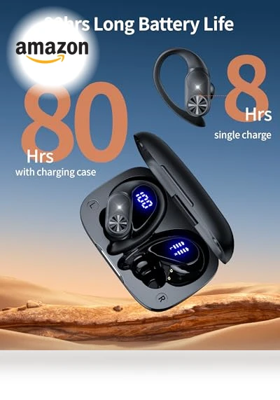Bluetooth Headphones Wireless Earbuds with Digital Display — In-Ear Headphones, PocBuds
