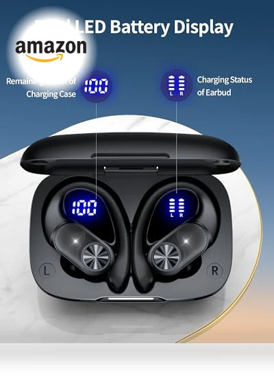Bluetooth Headphones Wireless Earbuds with Digital Display — In-Ear Headphones, PocBuds