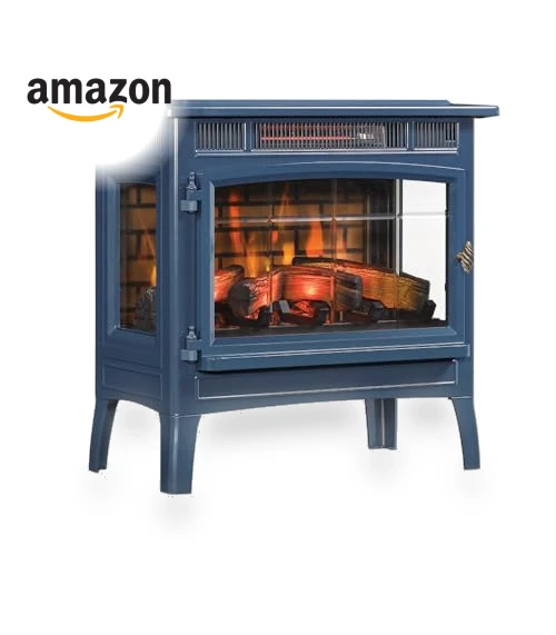Freestanding Electric Fireplace Stove Heater with 3D Flame Effect — Electric Heating Solutions, Duraflame