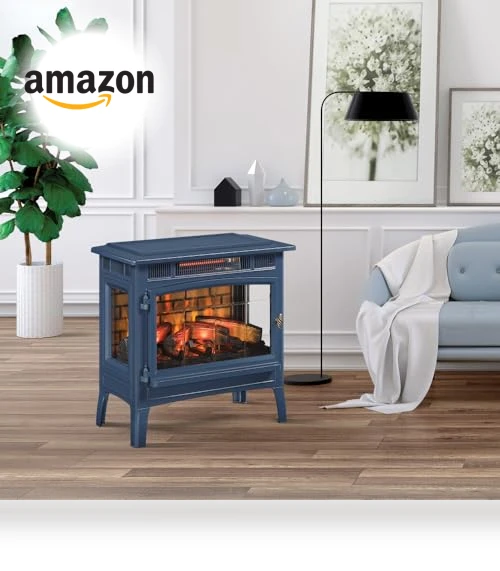 Freestanding Electric Fireplace Stove Heater with 3D Flame Effect — Electric Heating Solutions, Duraflame
