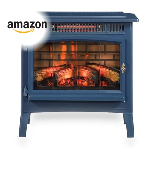 Freestanding Electric Fireplace Stove Heater with 3D Flame Effect — Electric Heating Solutions, Duraflame
