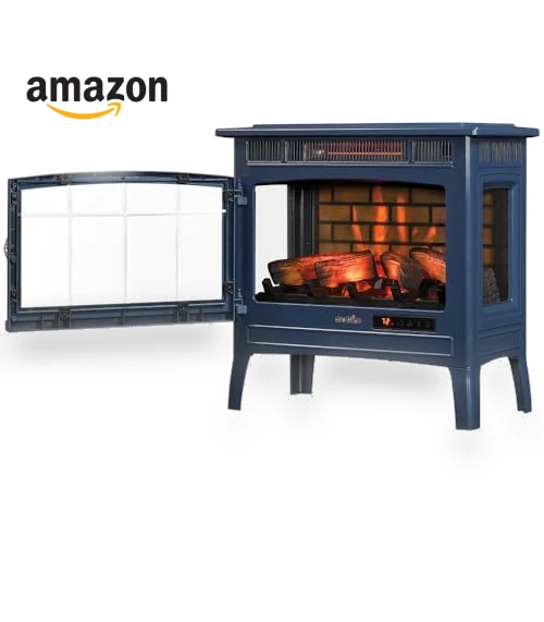 Freestanding Electric Fireplace Stove Heater with 3D Flame Effect — Electric Heating Solutions, Duraflame