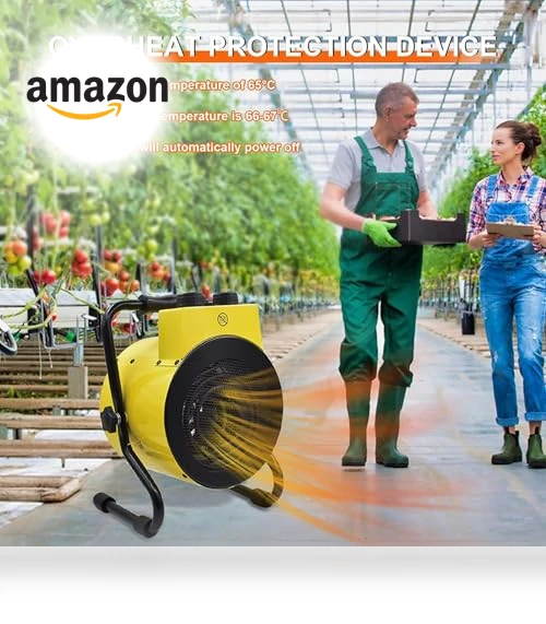 Greenhouse Heater with Adjustable Thermostatic — Portable Heating Solutions, Karveden