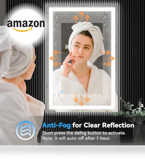 LED Vanity Bathroom Mirror with Lights — Shower, MISSDAY