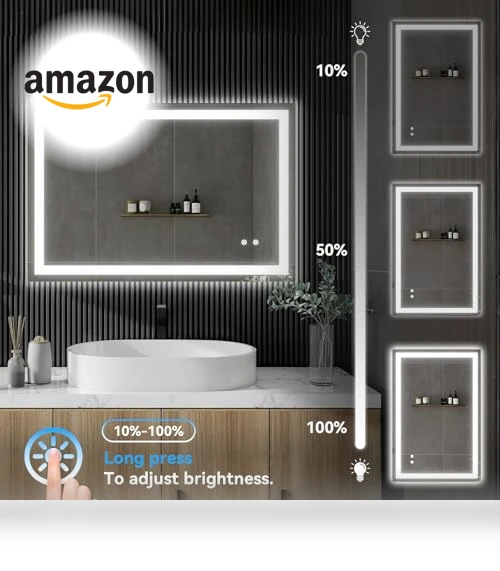 LED Vanity Bathroom Mirror with Lights — Shower, MISSDAY