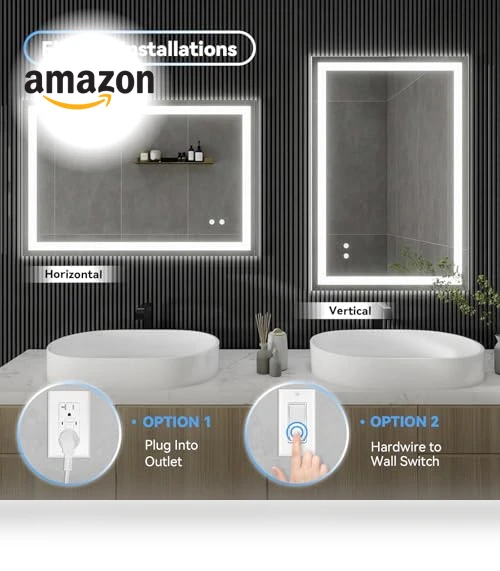 LED Vanity Bathroom Mirror with Lights — Shower, MISSDAY