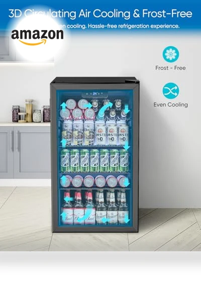 Mini Fridge with Glass Door — Mini Fridges, Feelfunn