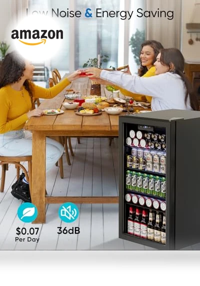 Mini Fridge with Glass Door — Mini Fridges, Feelfunn