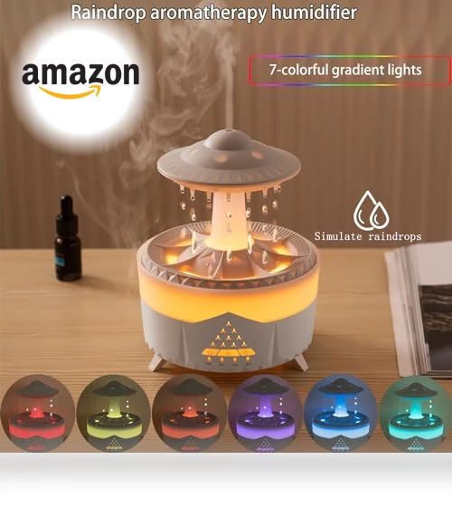 Raindrop Humidifier with Aromatherapy Diffuser — Air Moisturizers, fuliying