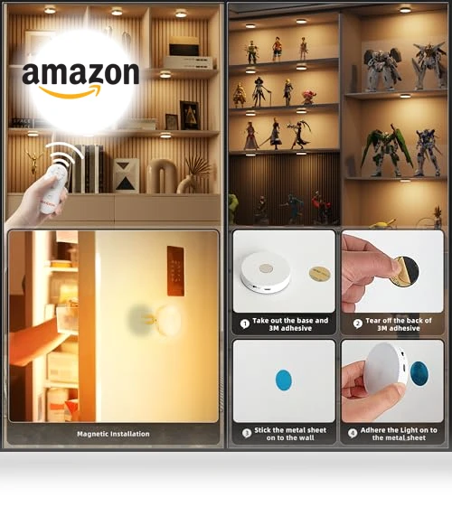 Rechargeable Puck Lights with Remote Control — Overhead Lighting, MICLIONLED