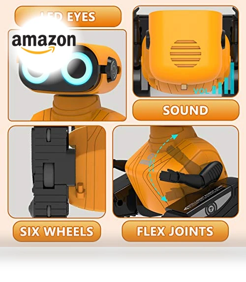 Remote Control Robot Toy with LED Eyes & Flexible Arms — Interactive Figures & Robots, KaeKid