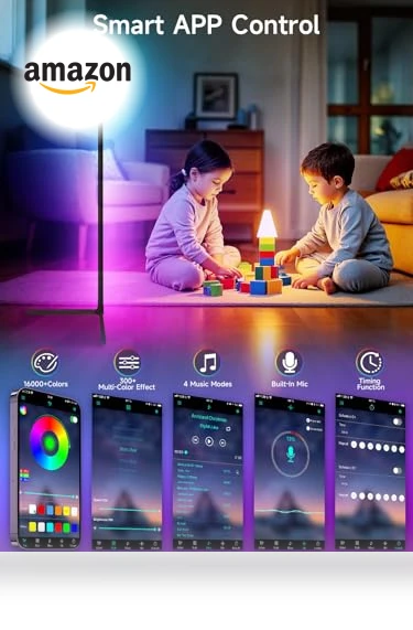 RGB LED Corner Floor Lamp with Music Sync — Lighting Accessories, Tyute