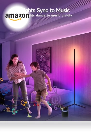 RGB LED Corner Floor Lamp with Music Sync — Lighting Accessories, Tyute