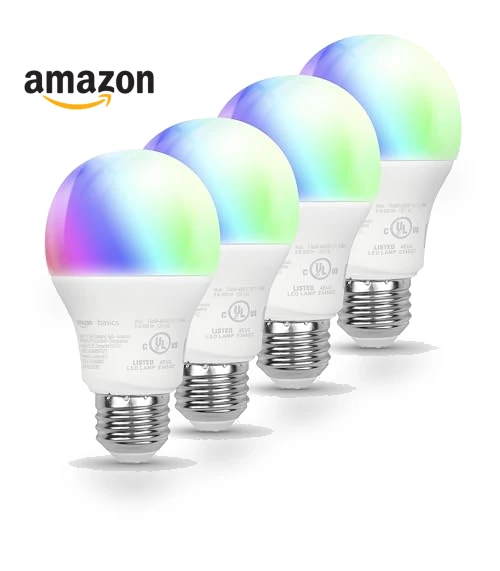 Smart A19 LED Light Bulb, Color Changing — LED, Amazon Basics